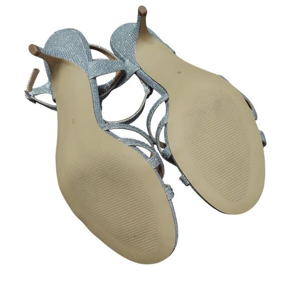 American Glamour Badgley Mischka XABRINA Sparkle Heel Sandals - Picture 5 of 9